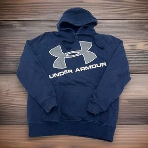 Under Armour Graphic Hoodie Men’s S Blue Pullover‎ Sweatshirt Loose Fit